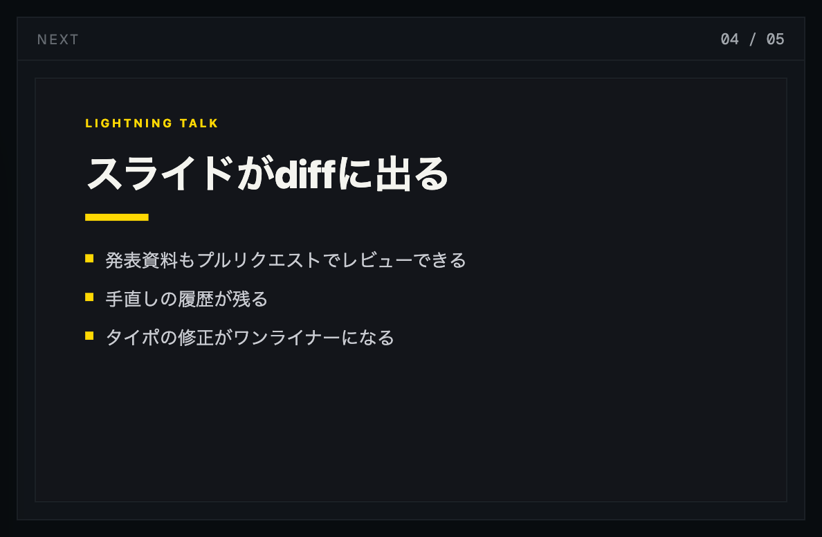 次スライドのプレビュー
